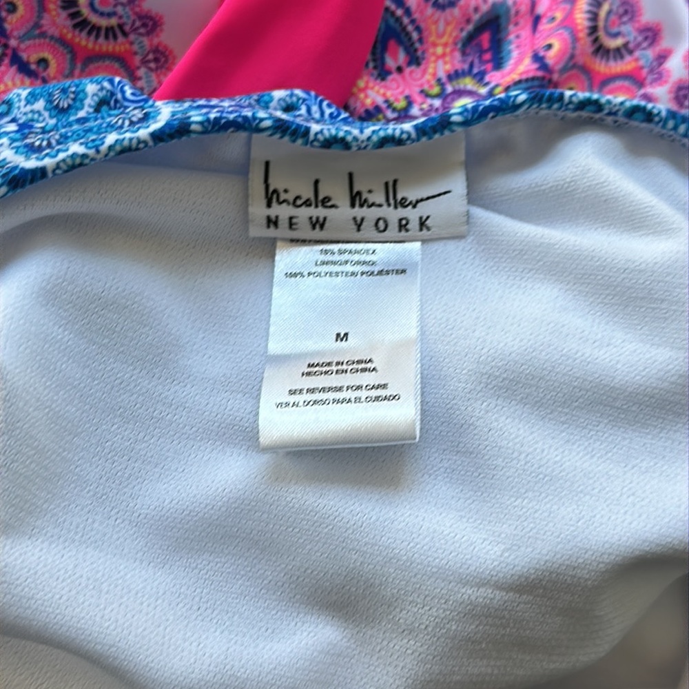 Nicole Miller New York Abstract Paisley Printed One Piece Swimsuit NEW Size M - Picture 8 of 8
